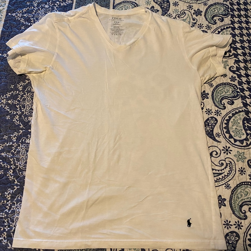 *V-NECK* Polo Ralph Lauren White Tee-Shirt [PERFECT CONDITION]